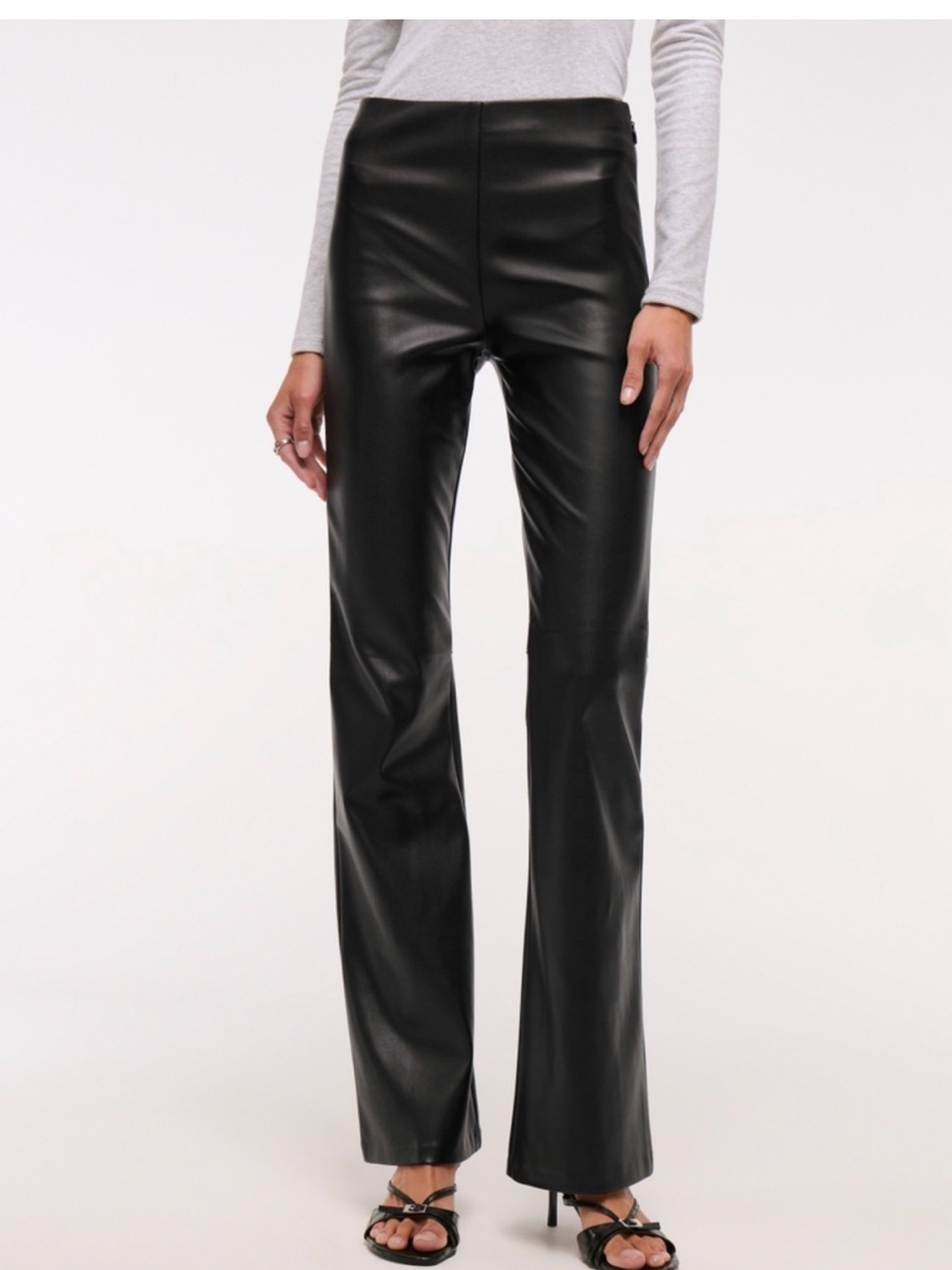 Abercrombie & Fitch Black The Boot High Rise Faux Leather Pants